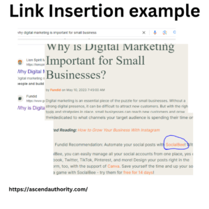 Link insertation example